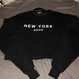 black cropped sweater